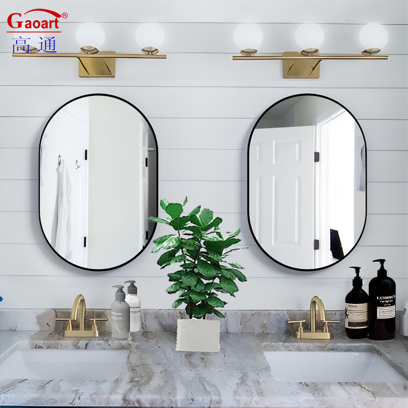 Specchietti da bagno stile moderno Oro In alluminio Inquadratto Grande Muro Appeso Specchio da bagno ovale