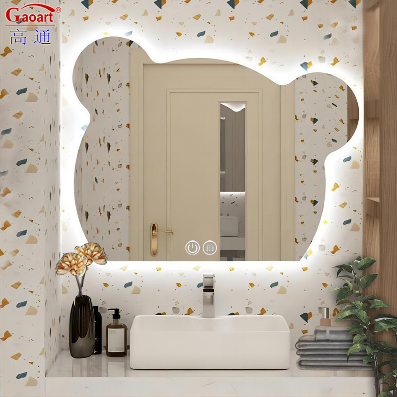 Licenziato specchio d'argento LED doccia impermeabile bagno per la decorazione della casa e salotto