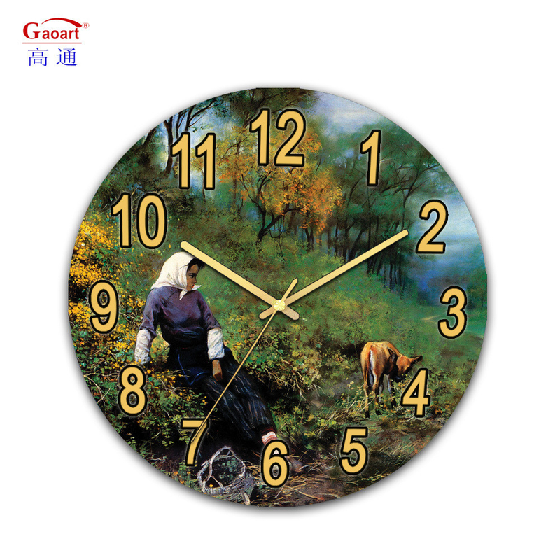 Classico Vetro Temperato Specchio Cucina Sublimazione Mantello Soggiorno Pendente Volto Orologio UV