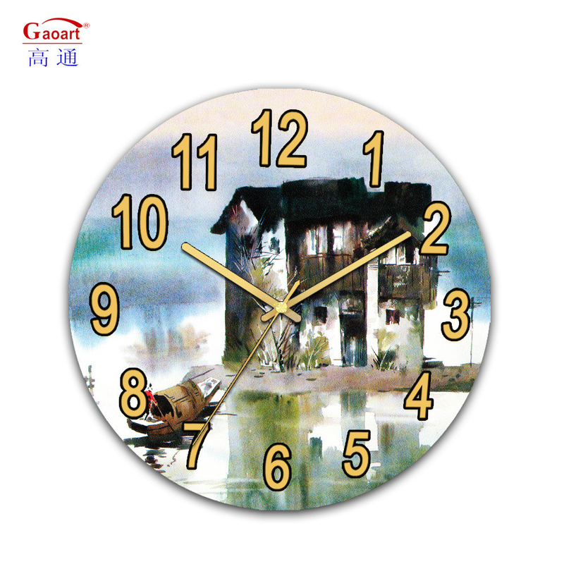 Quartz Motivity Type Custom Sublimation Glass Decor Orologio UV per camera da letto e bagno