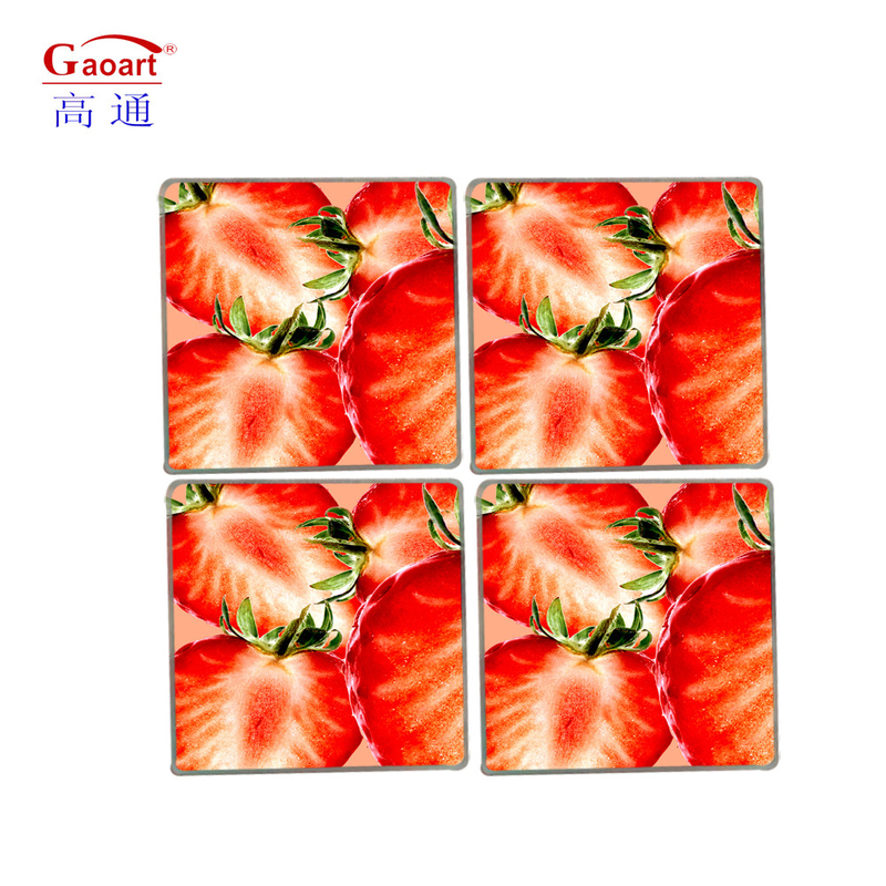 Logo personalizzato Temperato Rotondo Quadrato con perline Portable Wine Glass Coasters Set per bevande