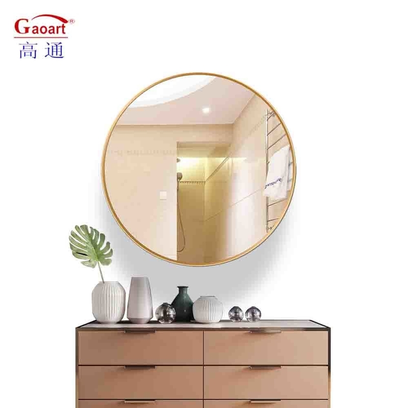 Specchio da bagno in alluminio in oro incrollabile per uso decorativo in colore ferro e bianco