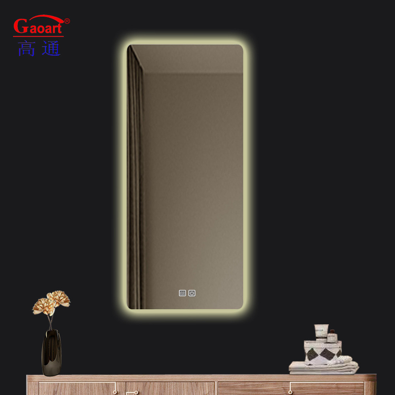 Moderno design vetro impermeabile Smart Fitness Bevelled Touch Mirror Con Led per Hotel