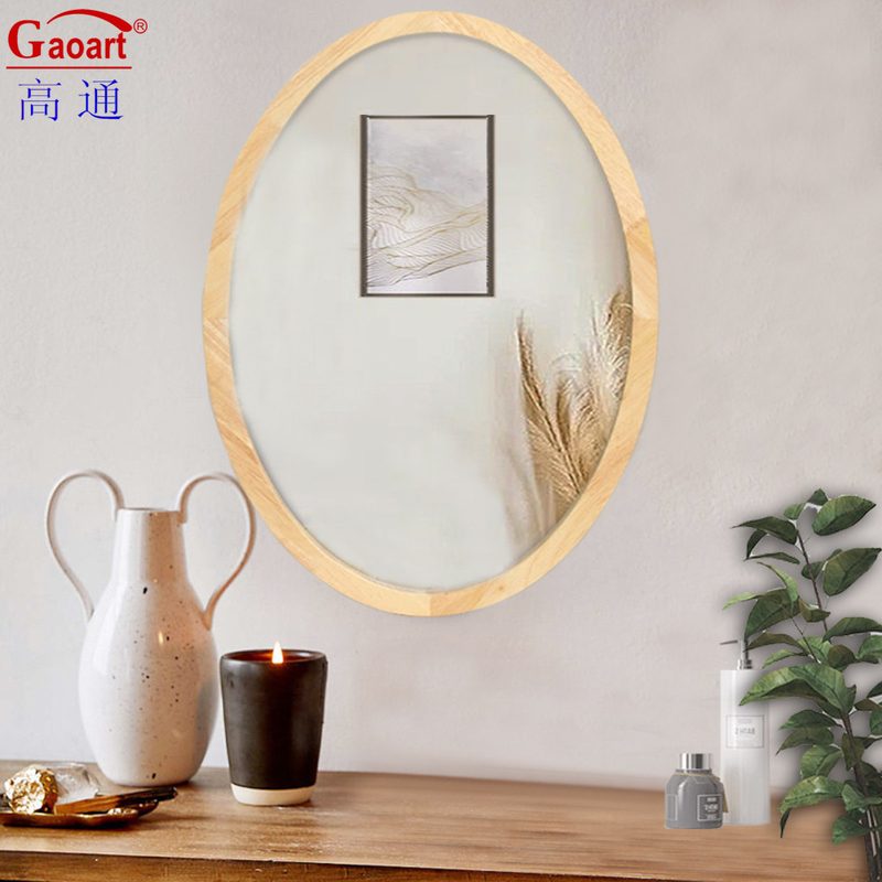 Moderno stile specchio a pianta con telaio di legno per arredamento rustico