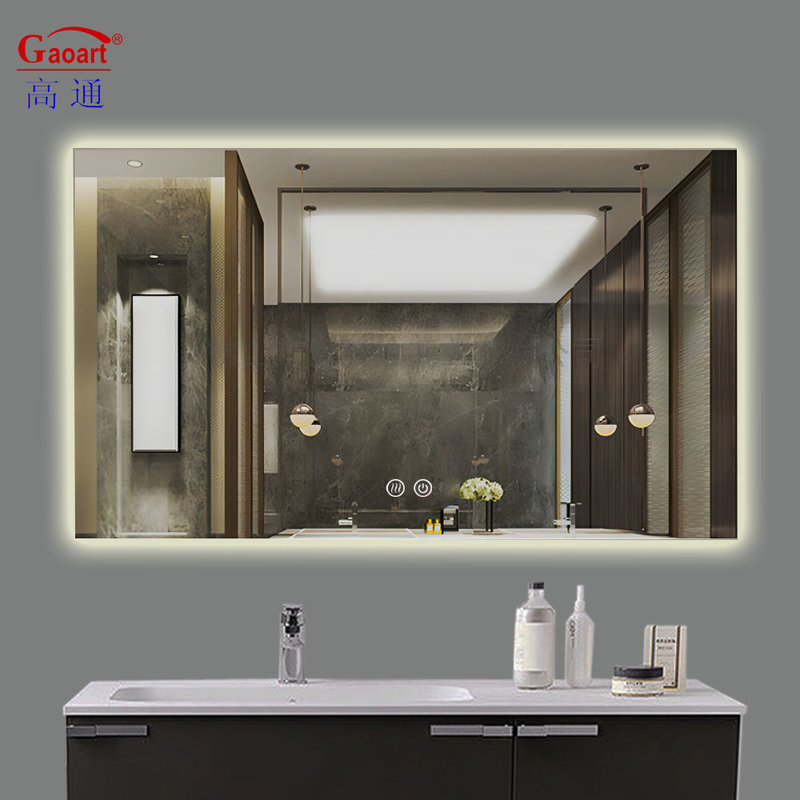 Disegna uno specchio di vetro per il bagno intelligente con luce retroilluminata e un muro appeso impermeabile