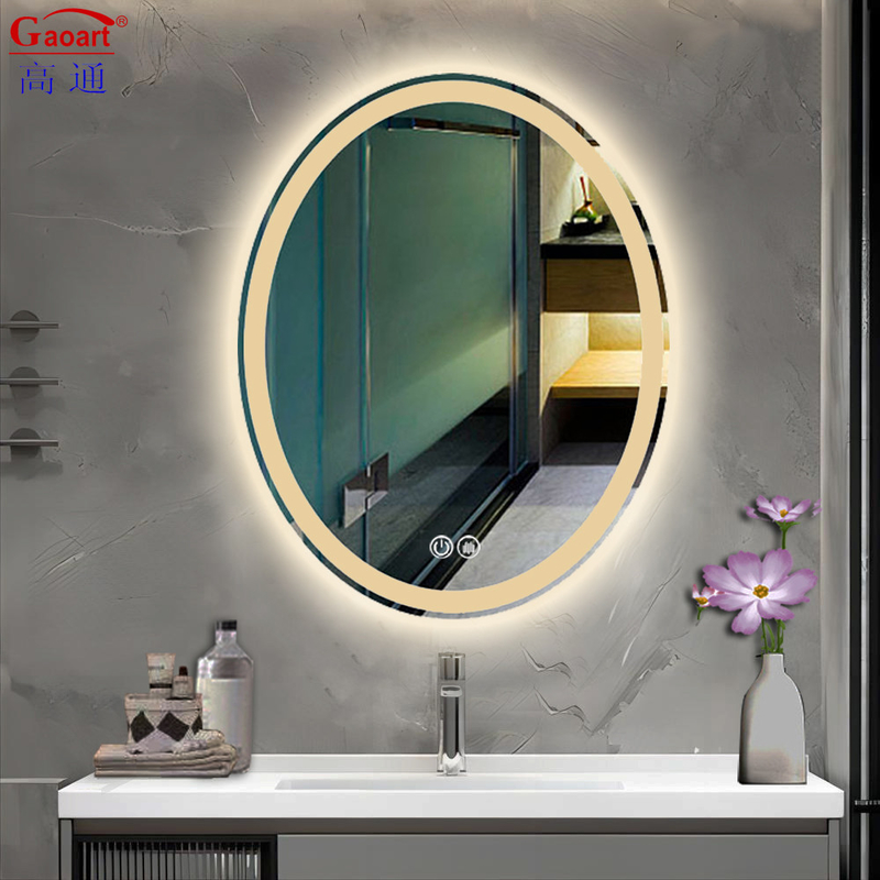 Moderno Disegno Vanità Ovale Grande Rotondo Bagno retroilluminato Smart Led Light Up Bagno Specchio Per Bagno