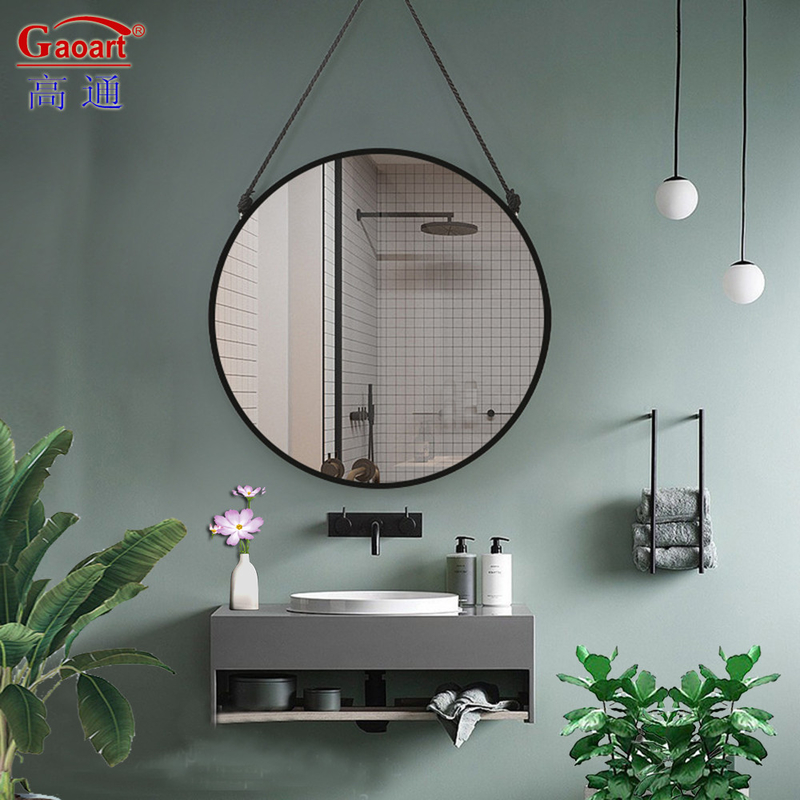 Vetro Specchio Bagno Decorativo Stile Lanyard Cornice Rotonda Di Plastica Per La Camera Da Letto