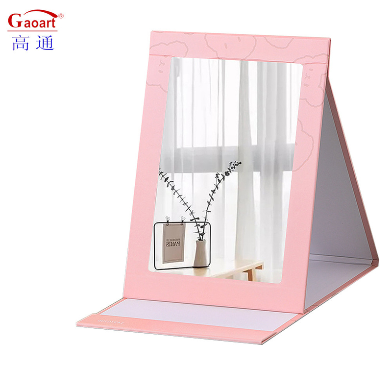 Folding Heart Shaped Makeup Viaggi Vanity Mirror Paper Bag Packaging per cosmetici facili