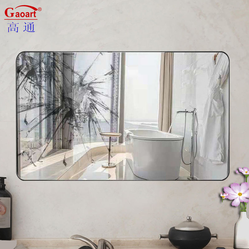Grandi specchi in alluminio con cornice in oro per la decorazione del bagno