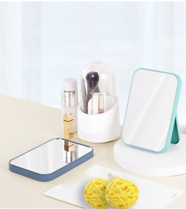 Mini cerchio donna pelle specchio cosmetico logo personalizzato e il design per appesa a parete