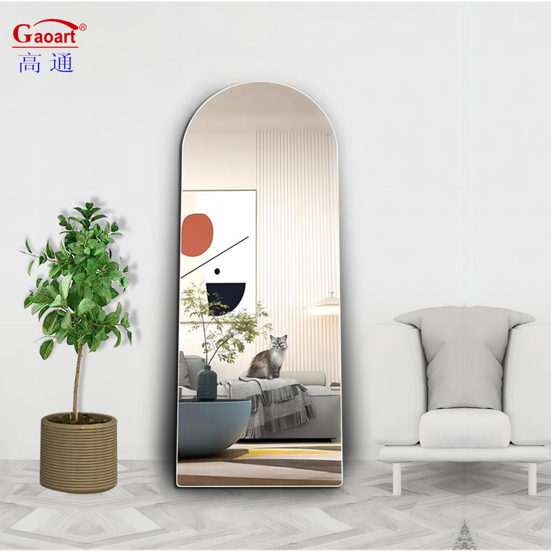 Disegno contemporaneo Cornice in lega di alluminio Muro in piedi Specchio da bagno per la decorazione domestica