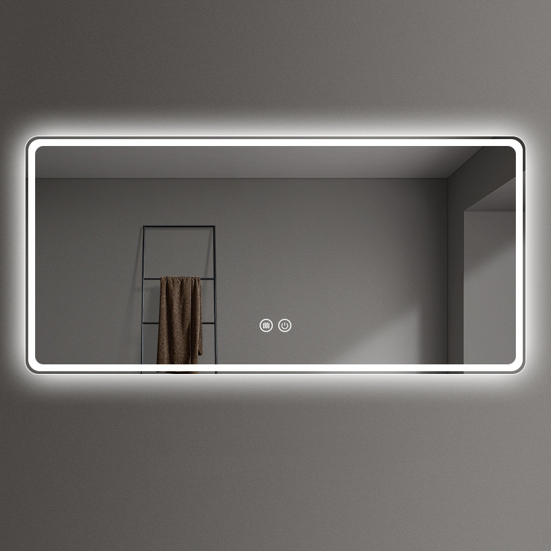 Lo specchio di vanità illuminato da bagno rettangolare con interruttore touch screen e striscia LED impermeabile